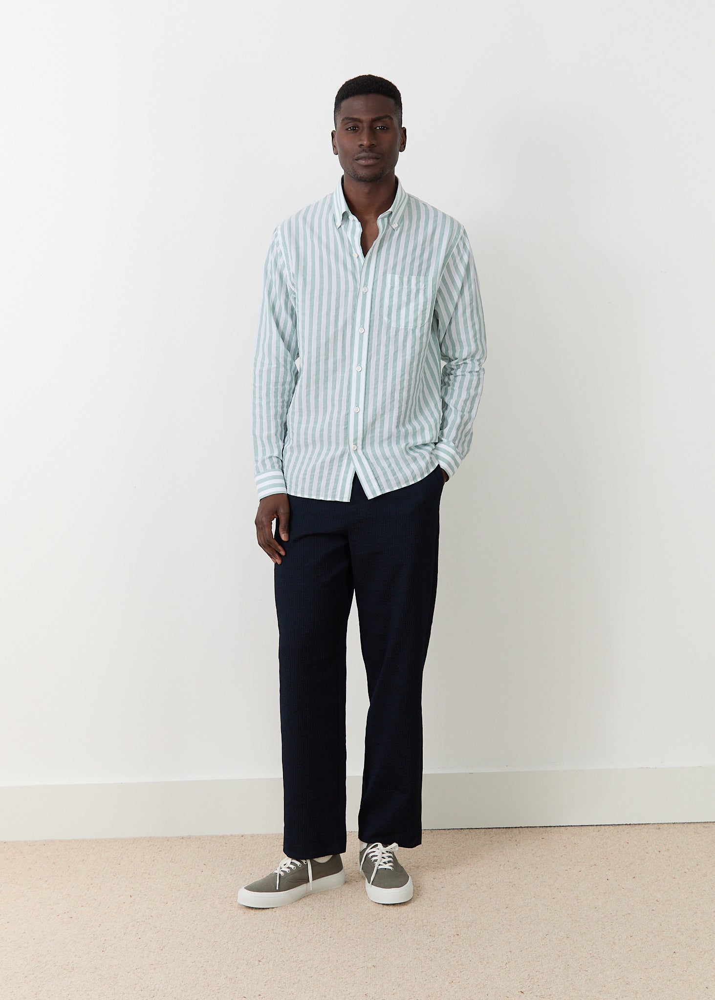 Chemise Calvi vert et blanc