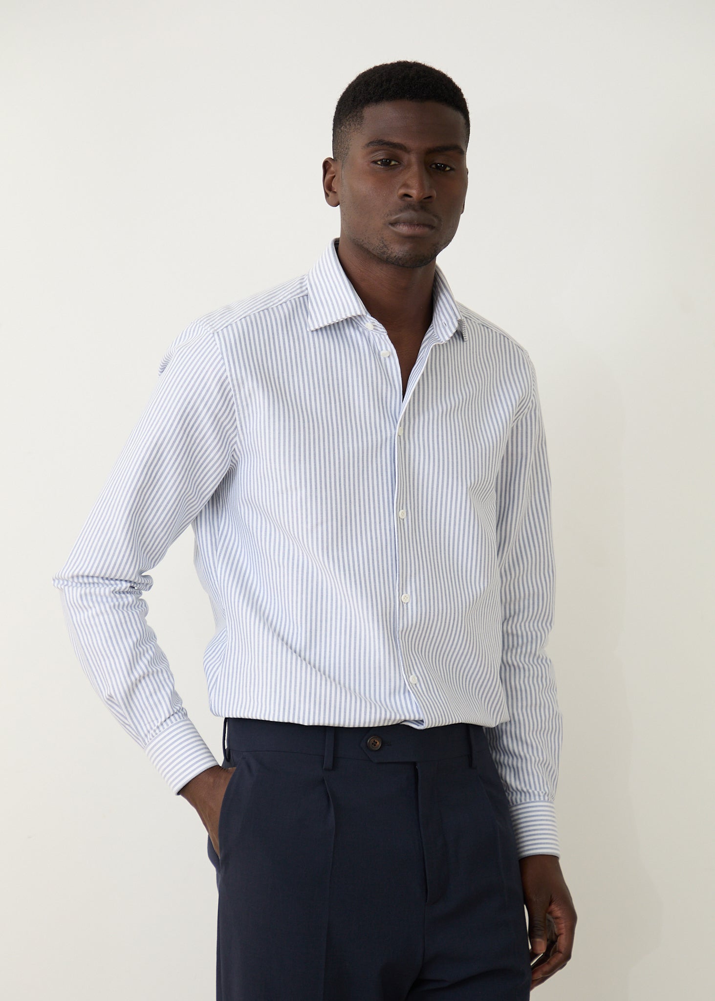 Volpaia shirt in white with blue stripes